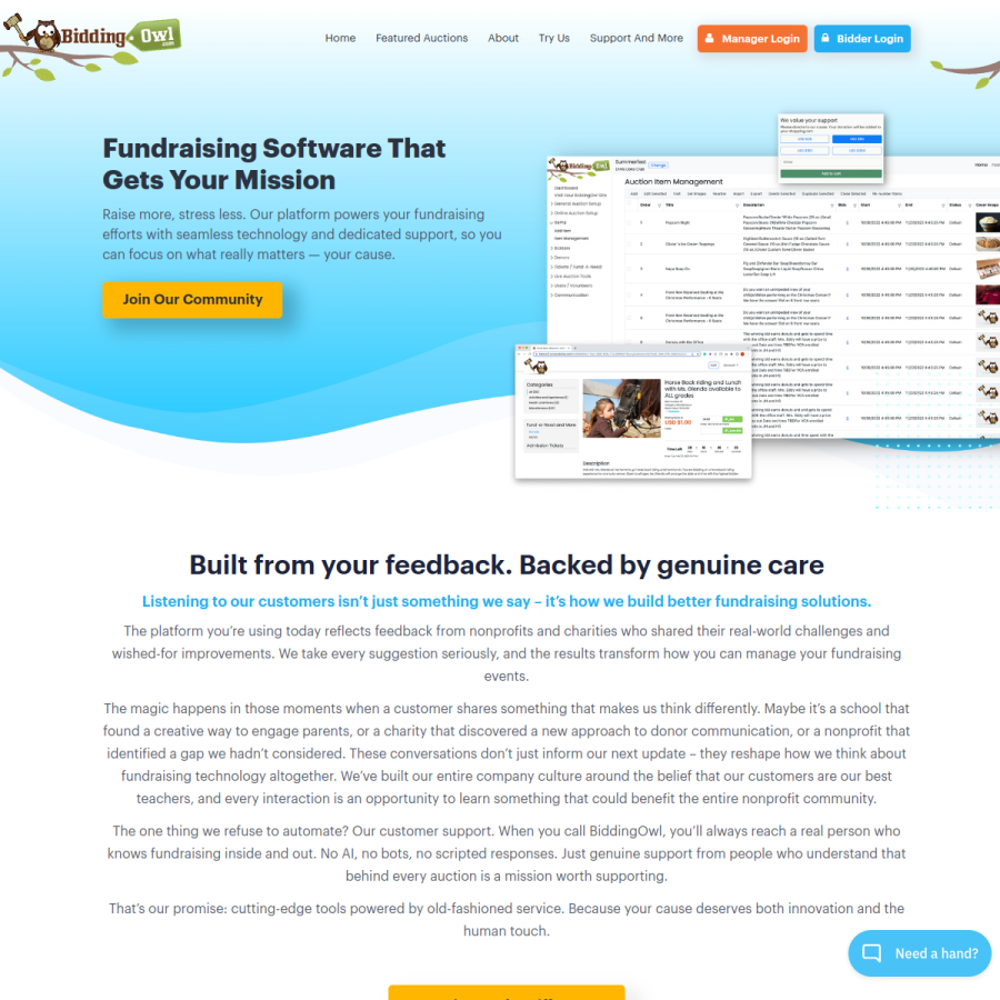 biddingowl.com homepage screenshot