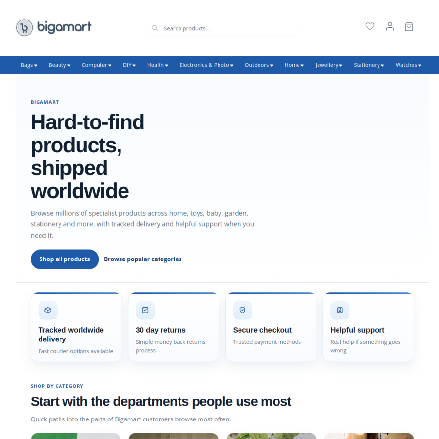 bigamart.com homepage screenshot