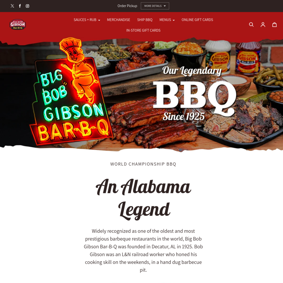 bigbobgibson.com homepage screenshot