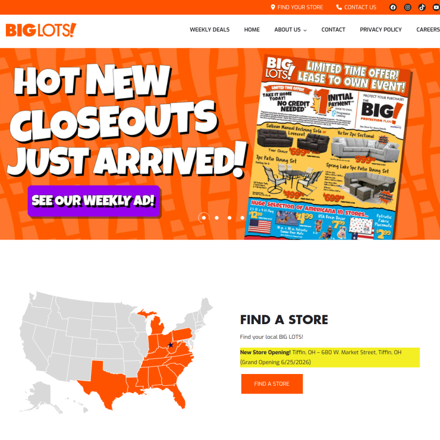 biglots.com homepage screenshot