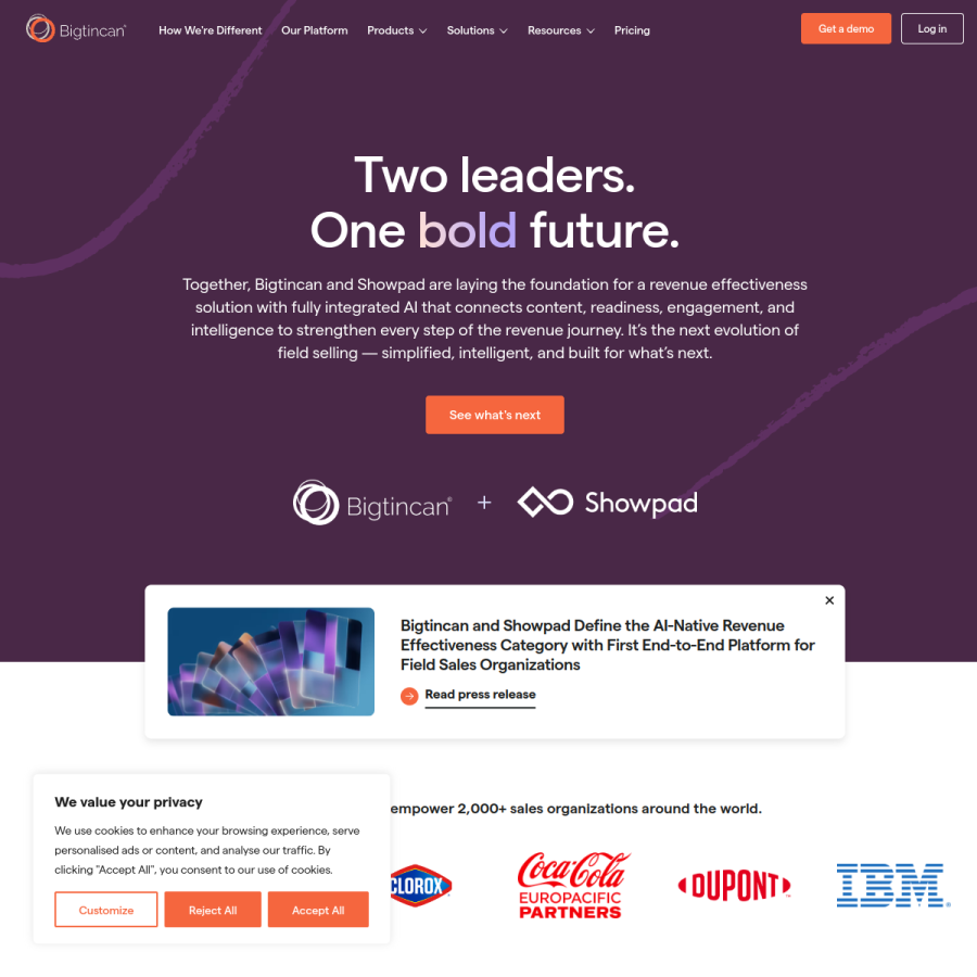 bigtincan.com homepage screenshot