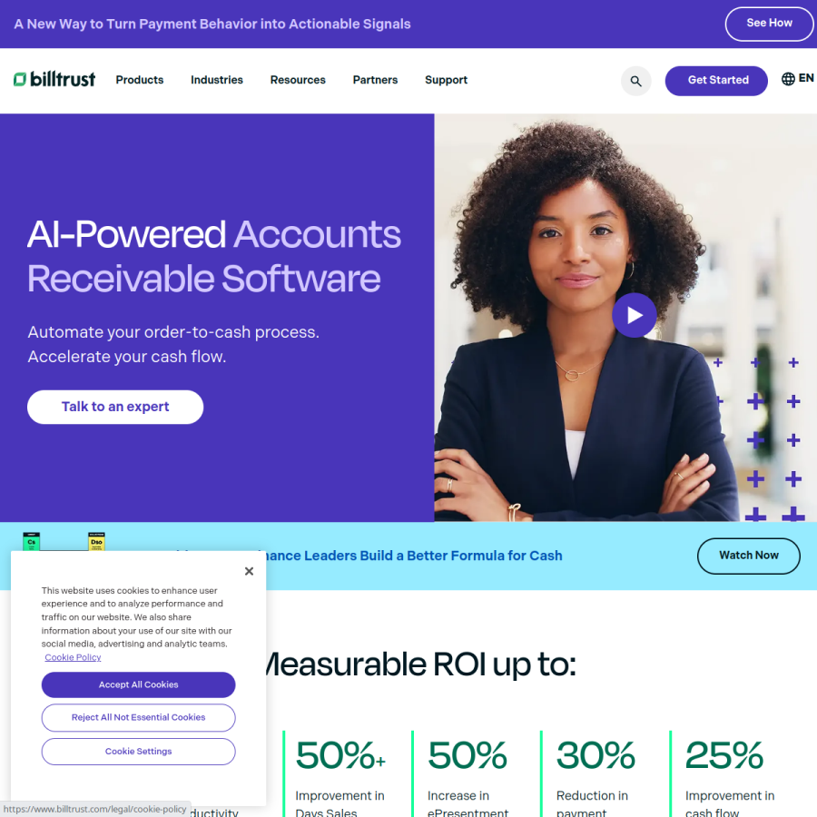 billtrust.com homepage screenshot