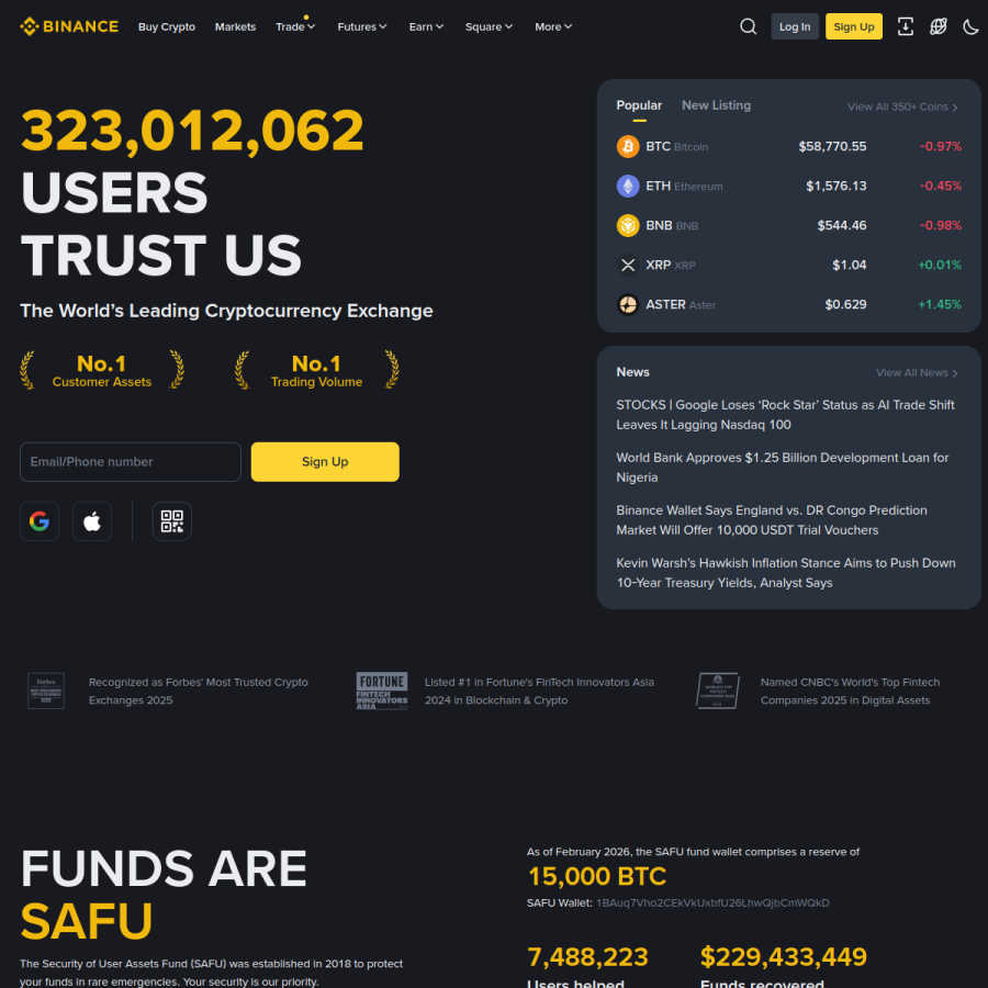 binance.com homepage screenshot