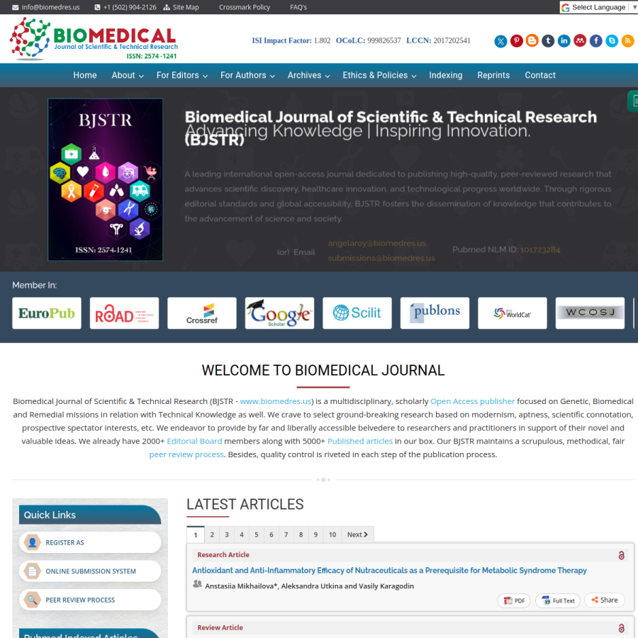 biomedres.us homepage screenshot