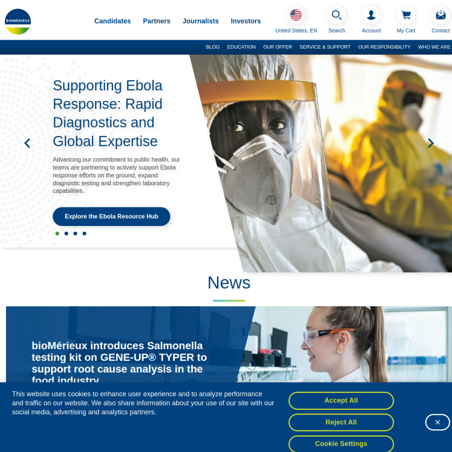 biomerieux.com homepage screenshot