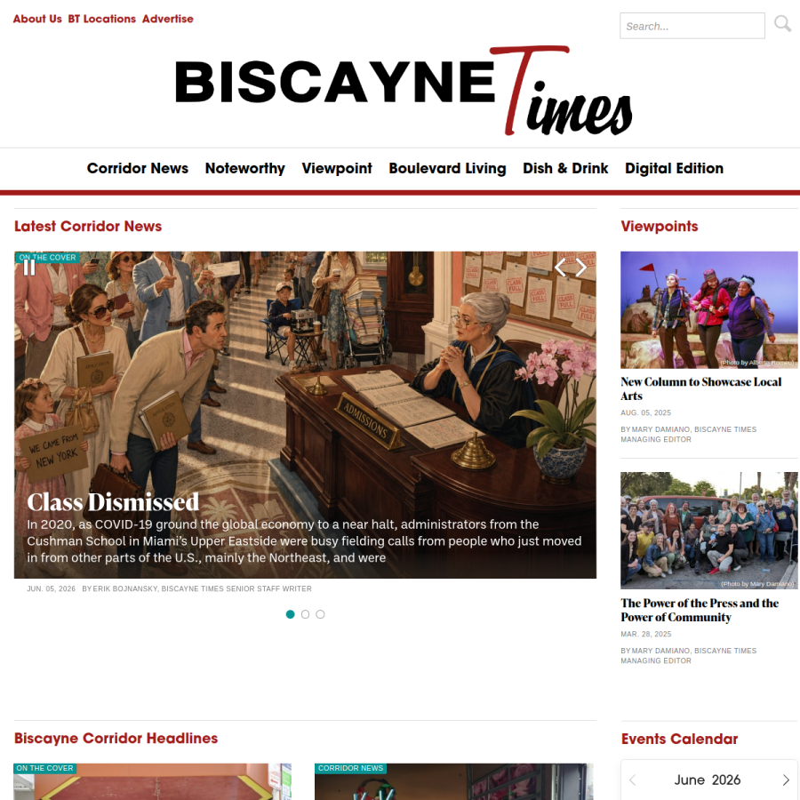 biscaynetimes.com homepage screenshot