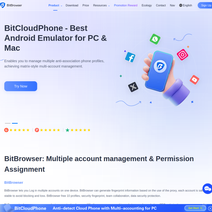bitbrowser.net homepage screenshot