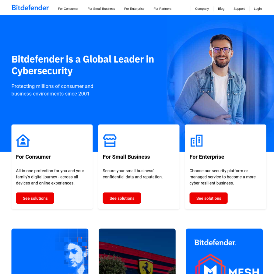 bitdefender.com homepage screenshot