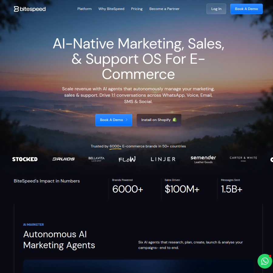 bitespeed.co homepage screenshot