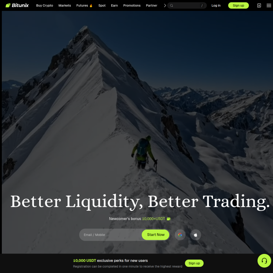 bitunix.com homepage screenshot