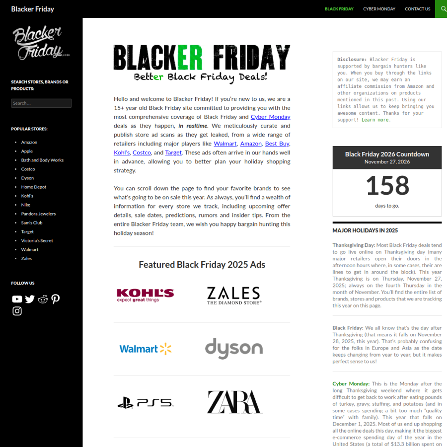 blackerfriday.com homepage screenshot