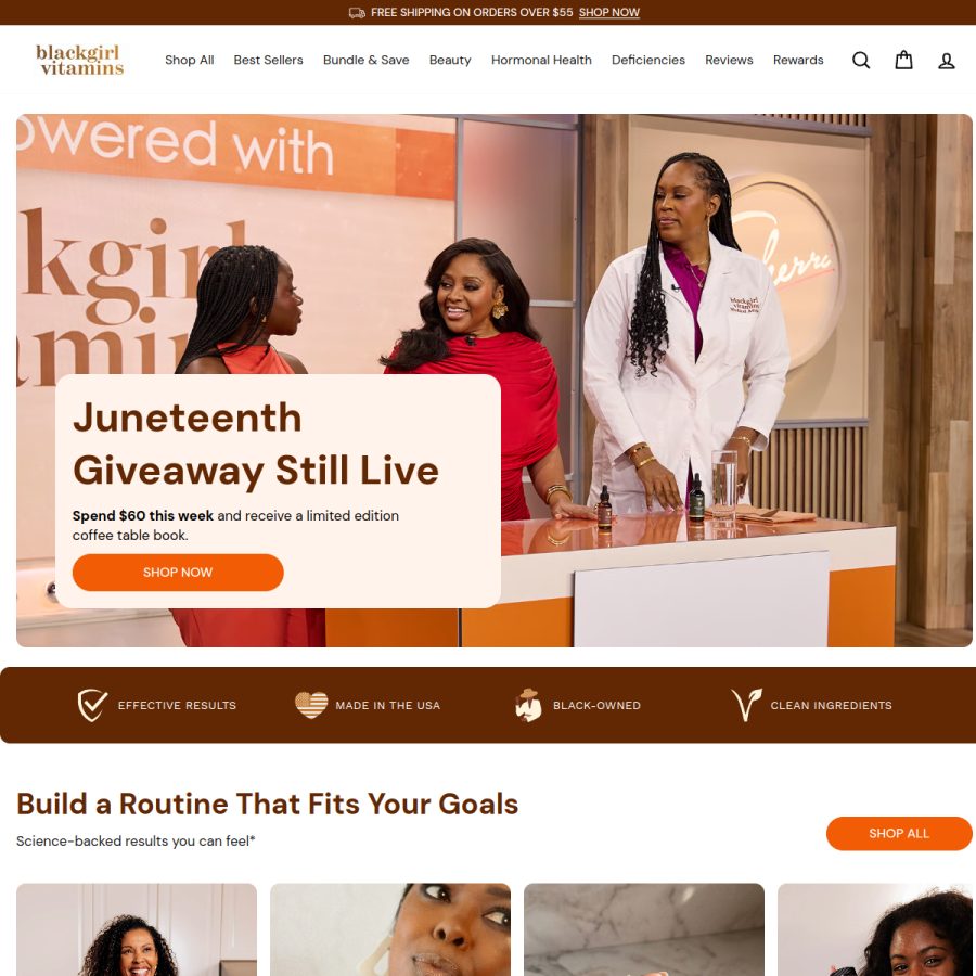 blackgirlvitamins.co homepage screenshot