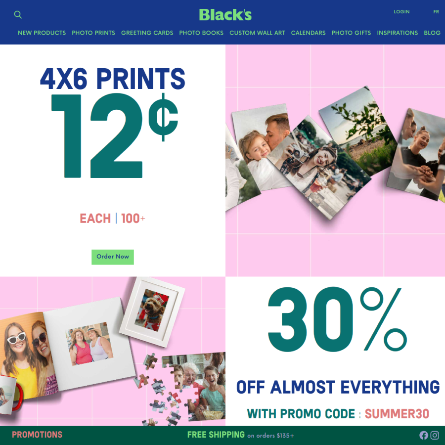 blacks.ca homepage screenshot