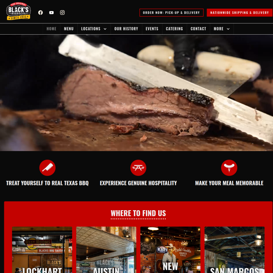 blacksbbq.com homepage screenshot