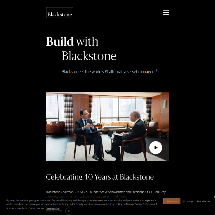 blackstone.com homepage screenshot