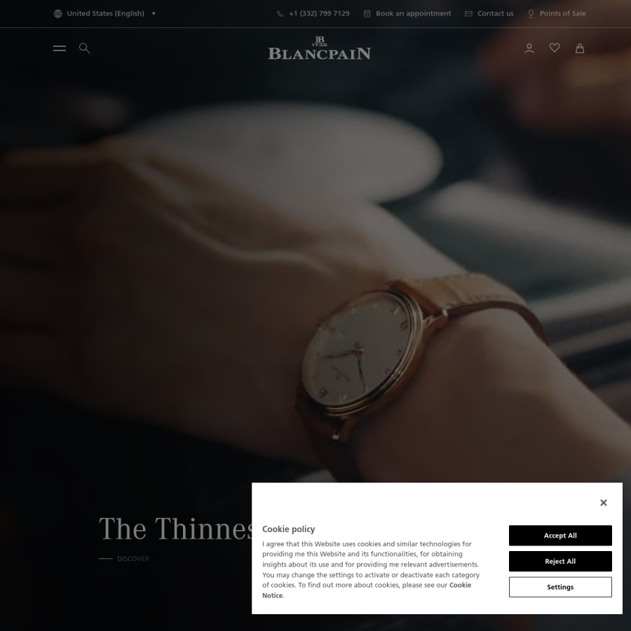 blancpain.com homepage screenshot