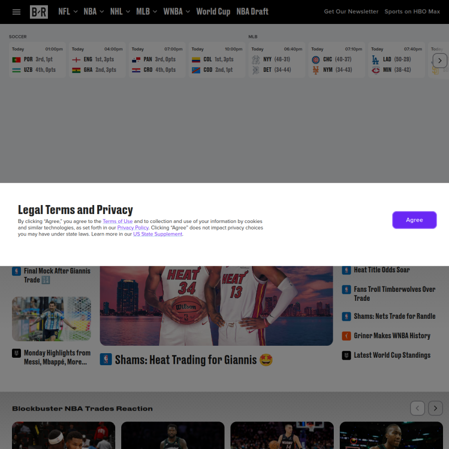 bleacherreport.com homepage screenshot