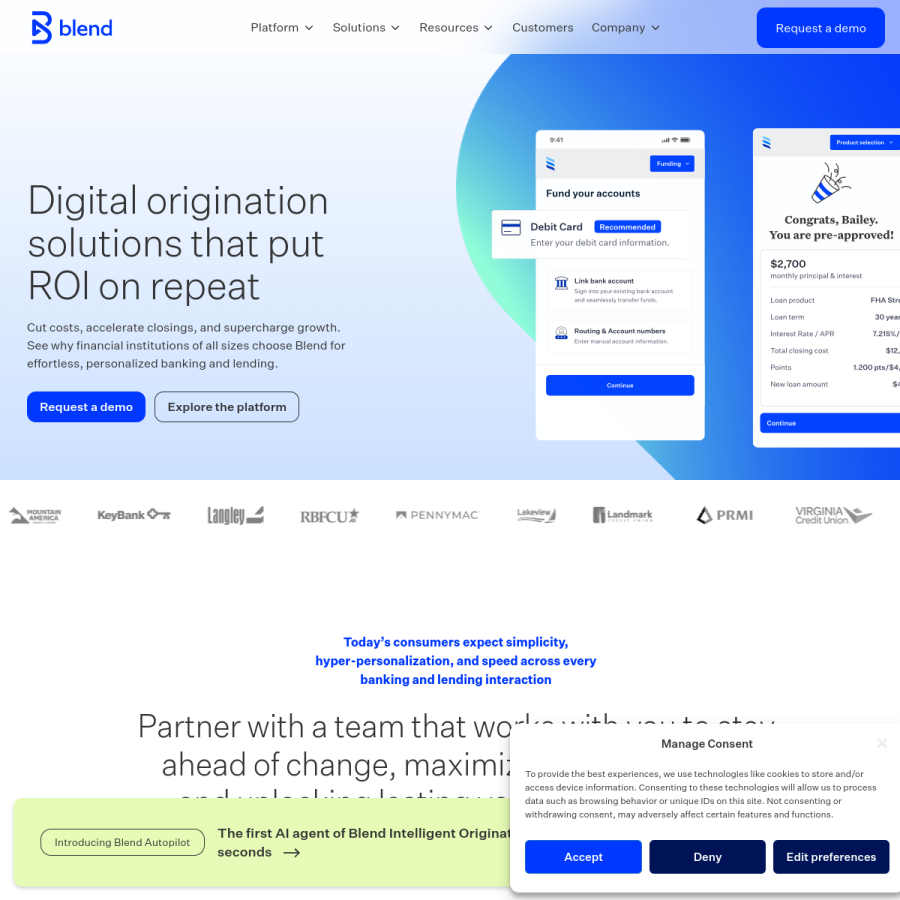 blend.com homepage screenshot