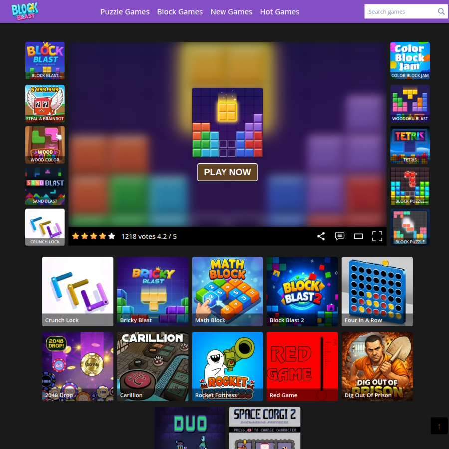blockblastpuzzle.io homepage screenshot