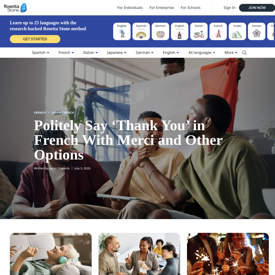 blog.rosettastone.com homepage screenshot