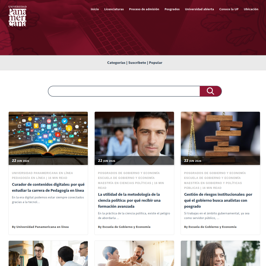 blog.up.edu.mx homepage screenshot