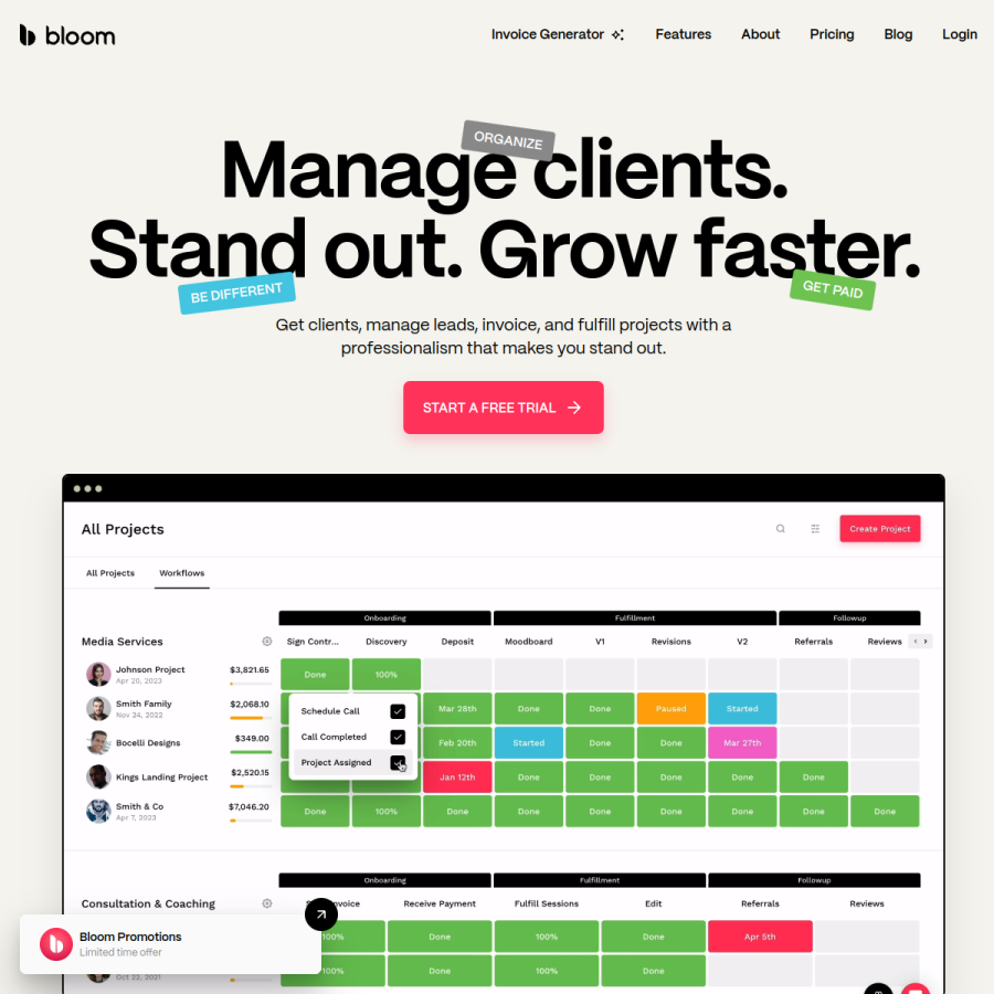 bloom.io homepage screenshot