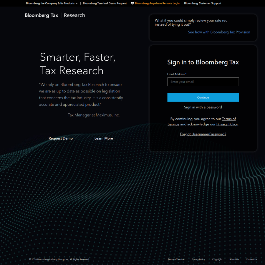 bloombergtax.com homepage screenshot
