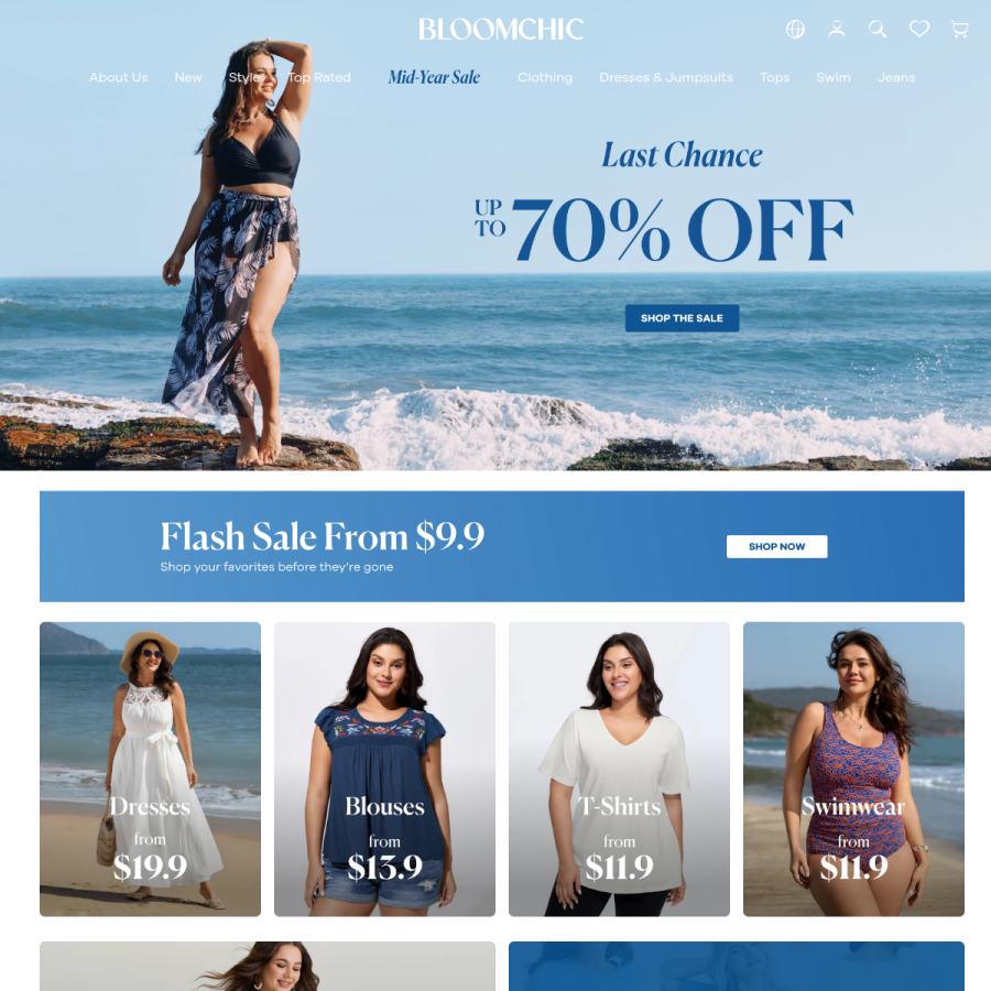 bloomchic.com homepage screenshot