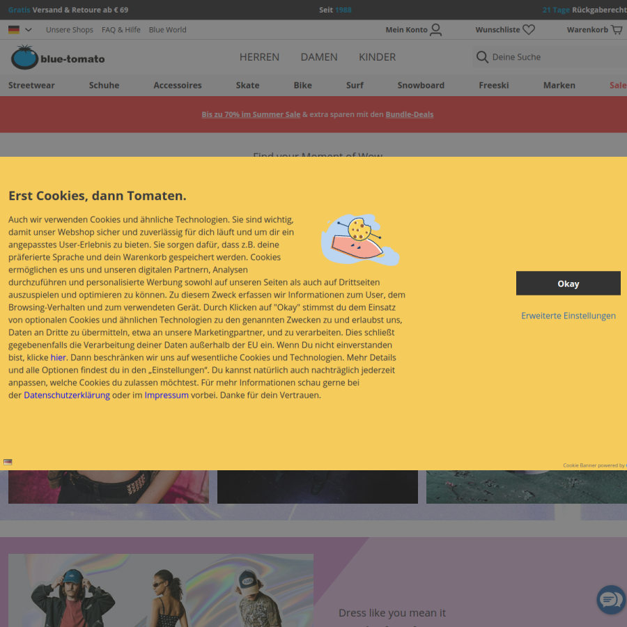blue-tomato.com homepage screenshot