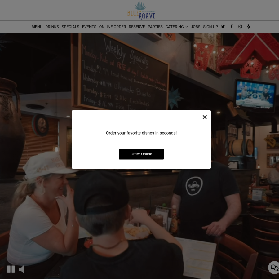 blueagavemexicancantina.com homepage screenshot
