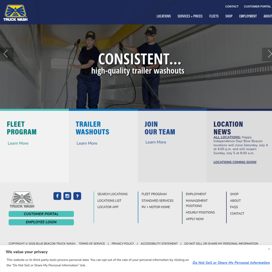 bluebeacon.com homepage screenshot