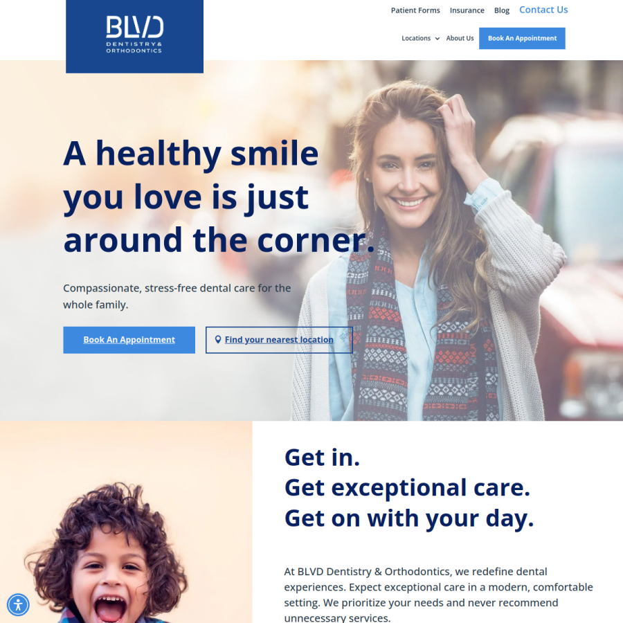 blvddentistry.com homepage screenshot