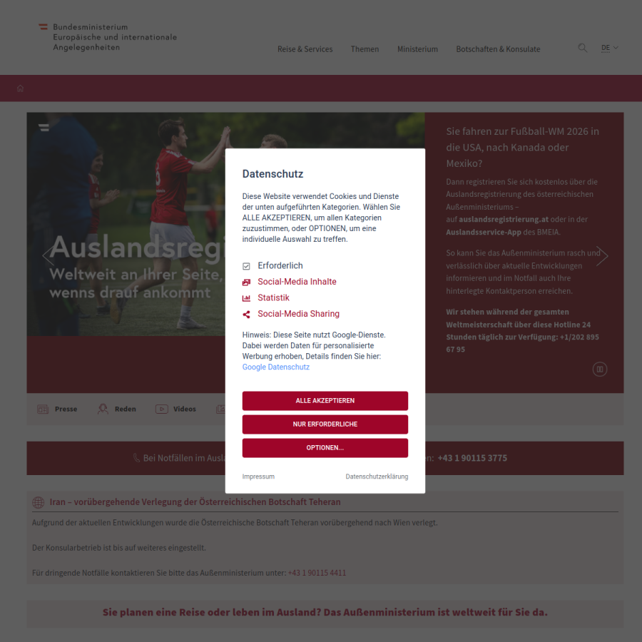 bmeia.gv.at homepage screenshot