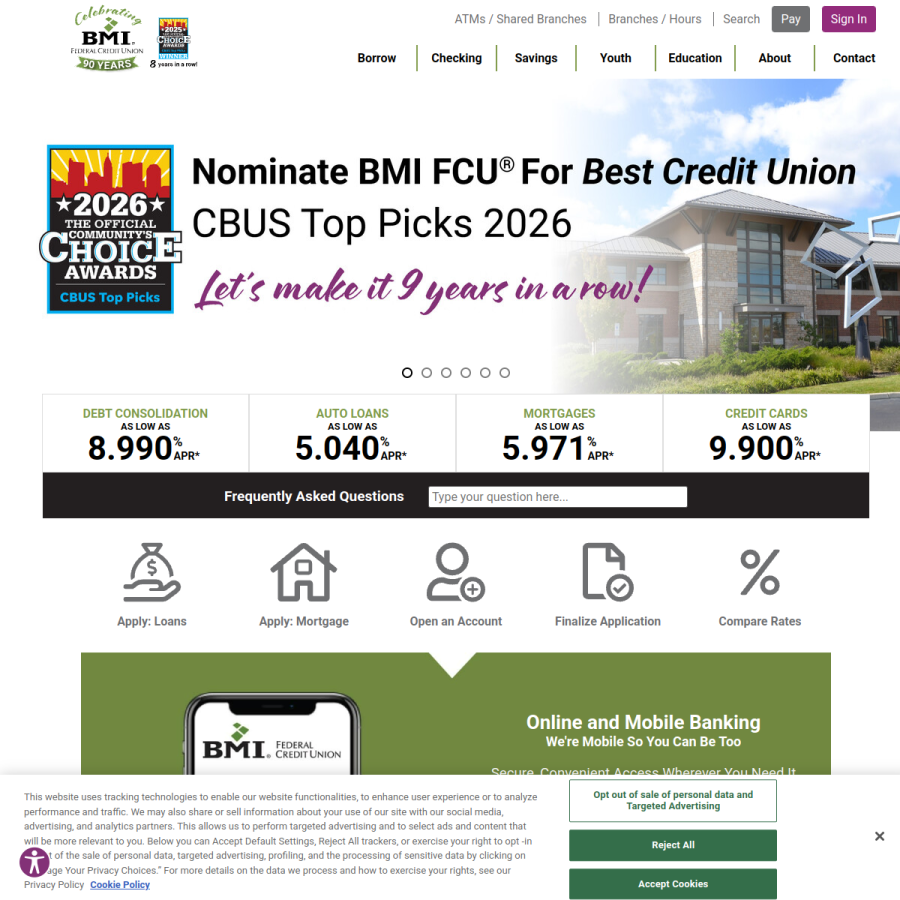 bmifcu.org homepage screenshot