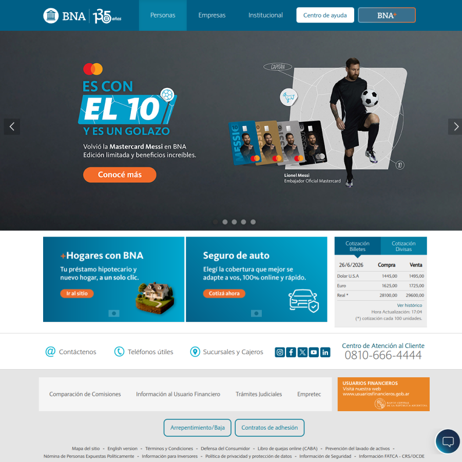 bna.com.ar homepage screenshot