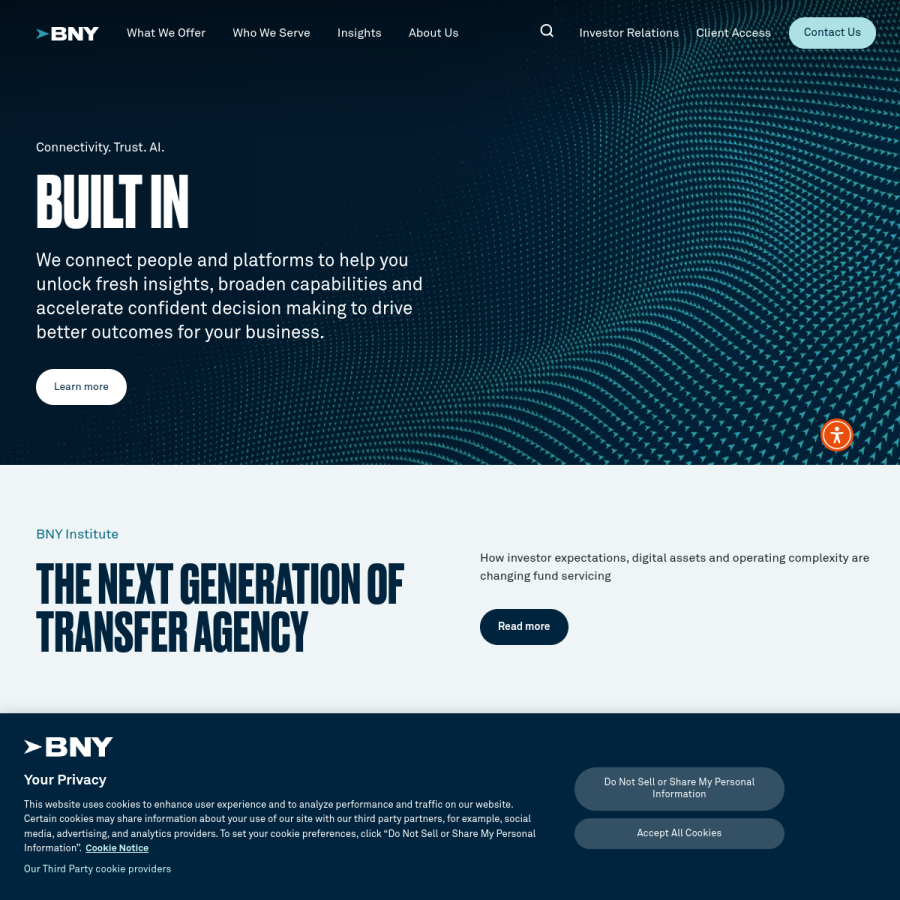 bnymellon.com homepage screenshot