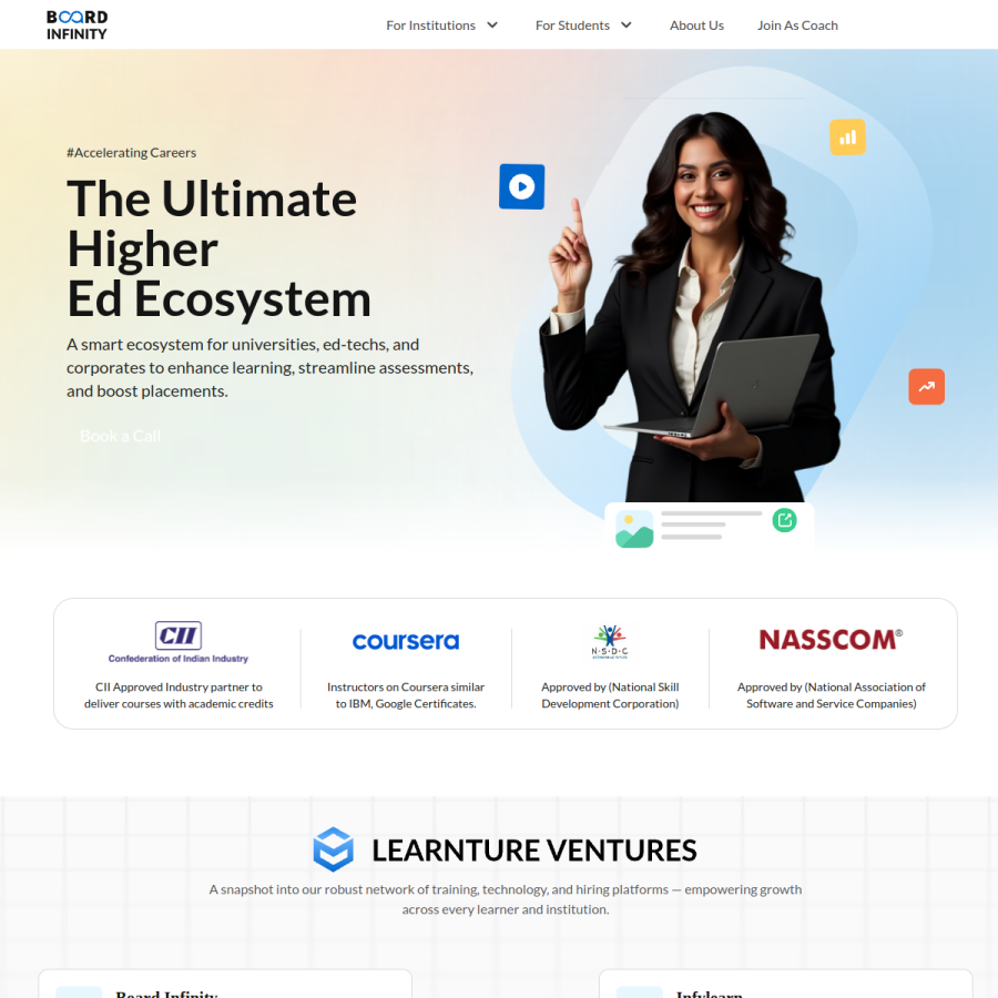 boardinfinity.com homepage screenshot