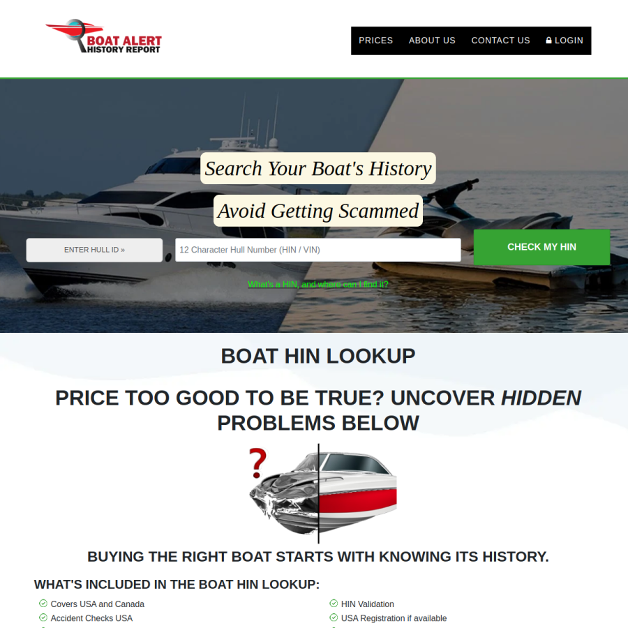 boat-alert.com homepage screenshot