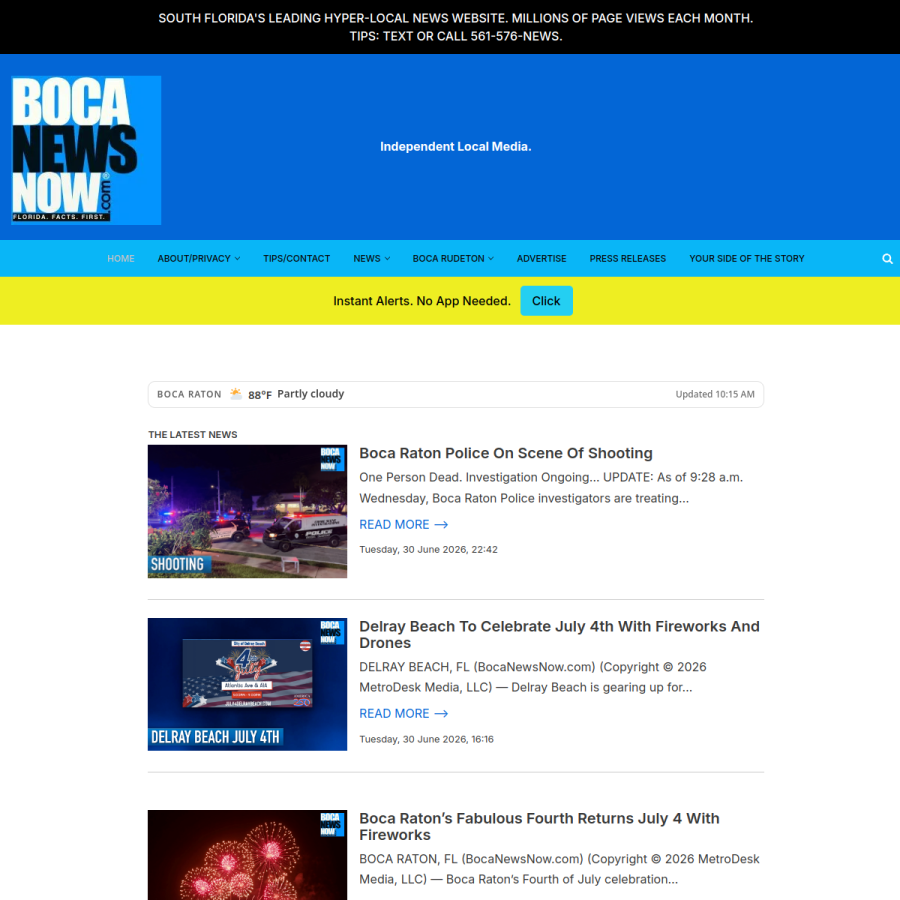 bocanewsnow.com homepage screenshot