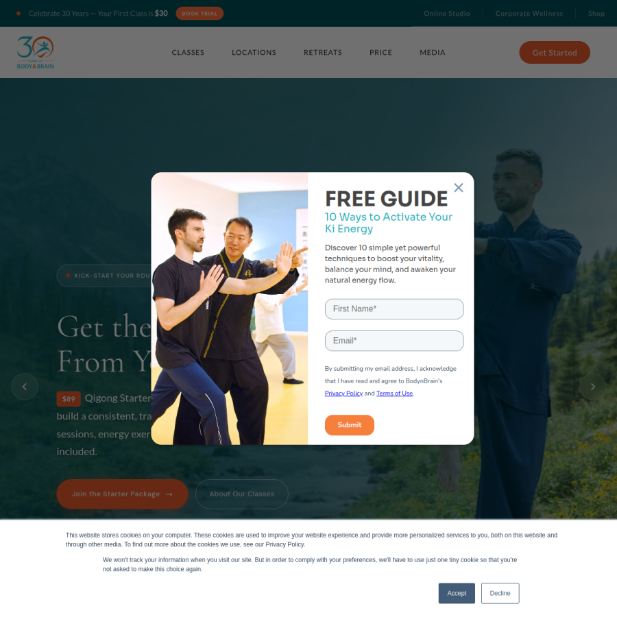bodynbrain.com homepage screenshot