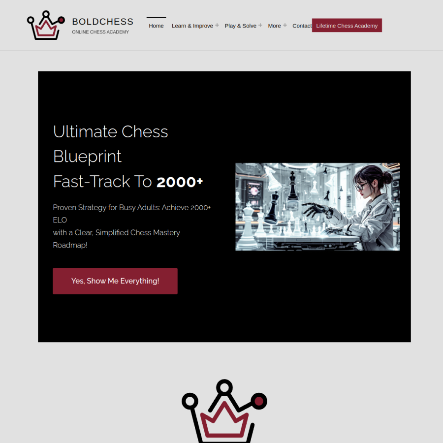 boldchess.com homepage screenshot
