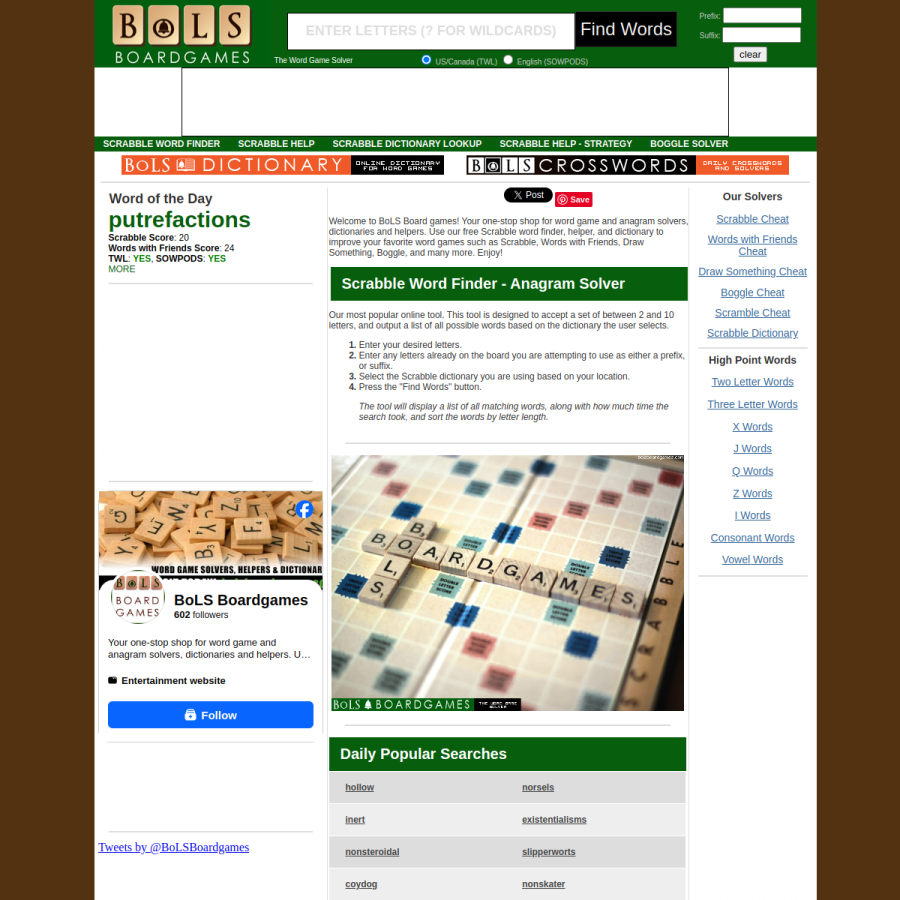 bolsboardgames.com homepage screenshot