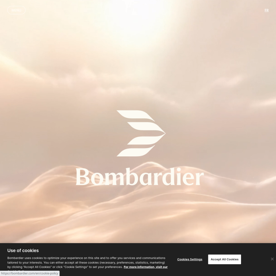 bombardier.com homepage screenshot