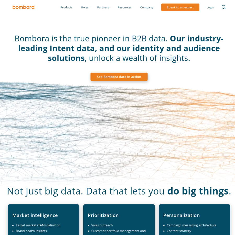 bombora.com homepage screenshot