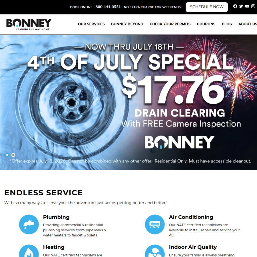 bonney.com homepage screenshot