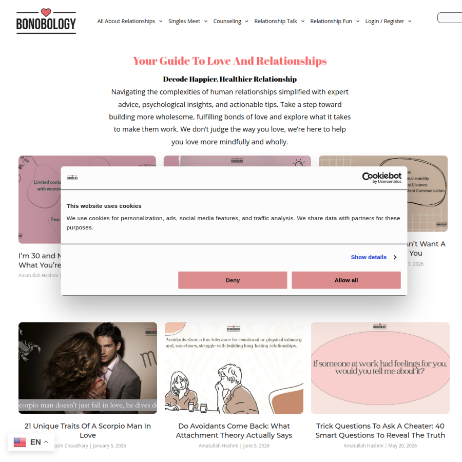 bonobology.com homepage screenshot