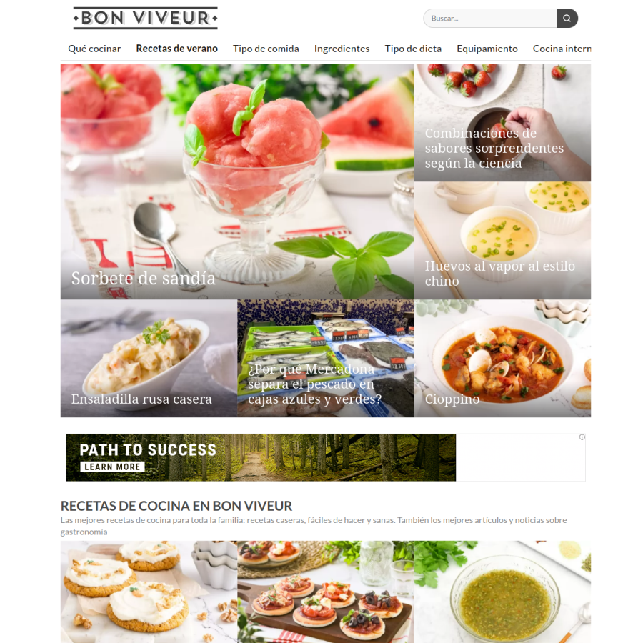 bonviveur.com homepage screenshot