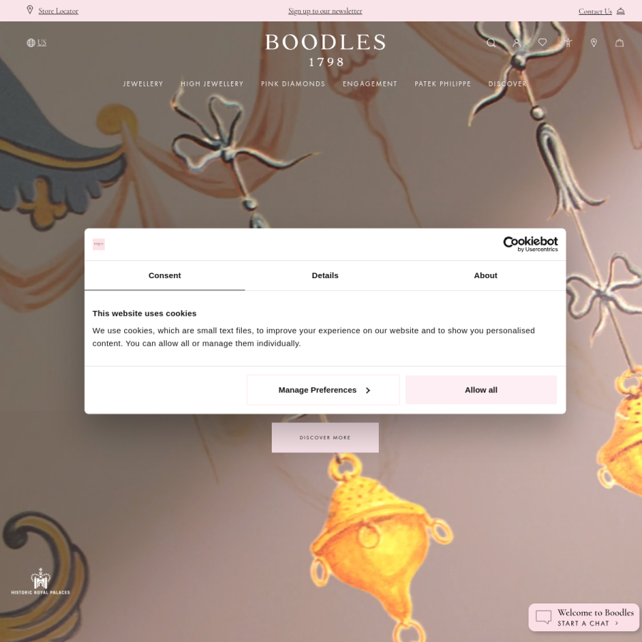 boodles.com homepage screenshot