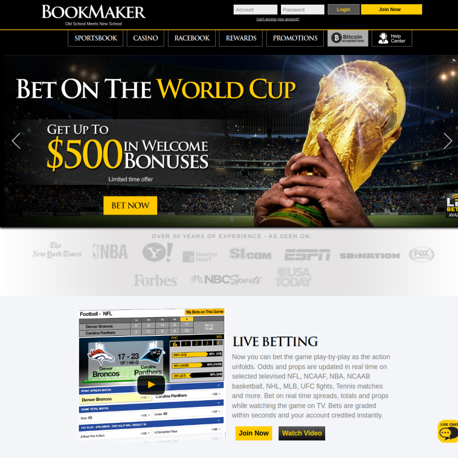 bookmaker.eu homepage screenshot