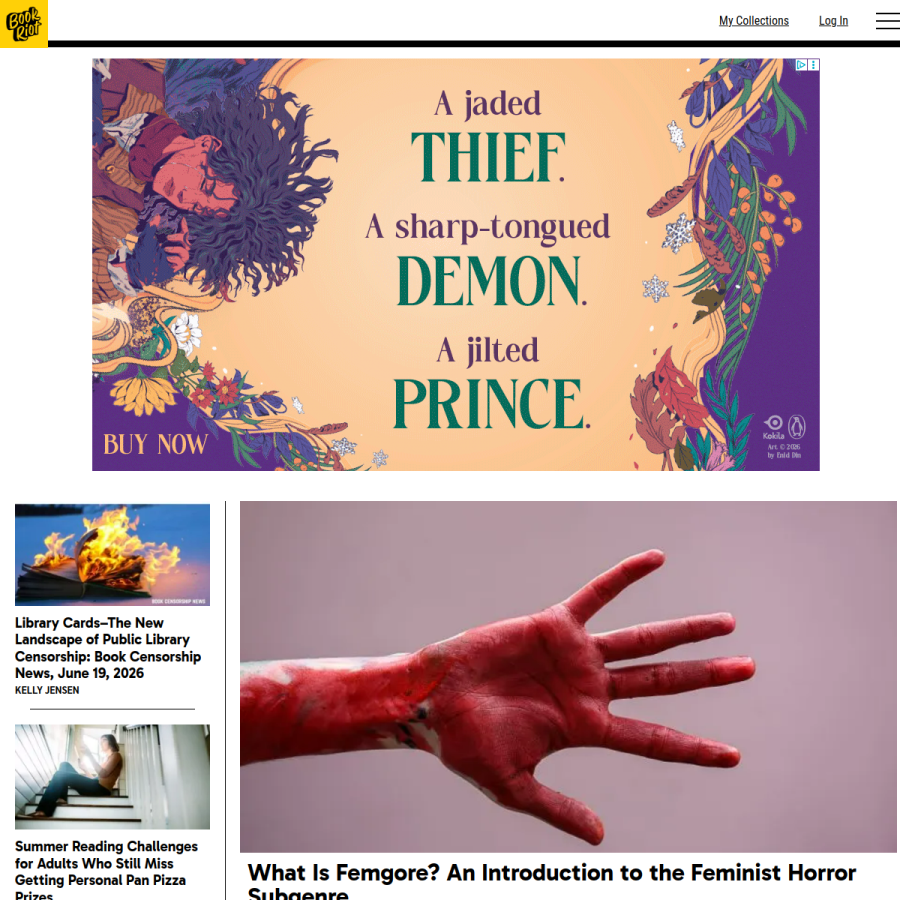 bookriot.com homepage screenshot